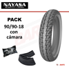 Imagen de Cubierta Moto 90/90-18 Nayasa EY032 con cámara