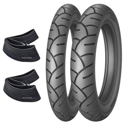 Imagen de CubiertaS Moto COMBO 275-18 Y 300-18 Nayasa c/cámaras Ey029